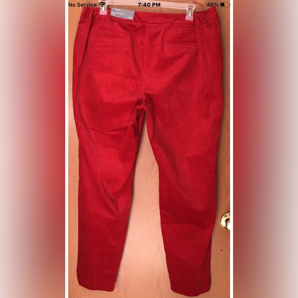 Talbots Pants Women’s Hampshire Velvet Ankle Straight Leg Red Plus Size 20W - Picture 3 of 4